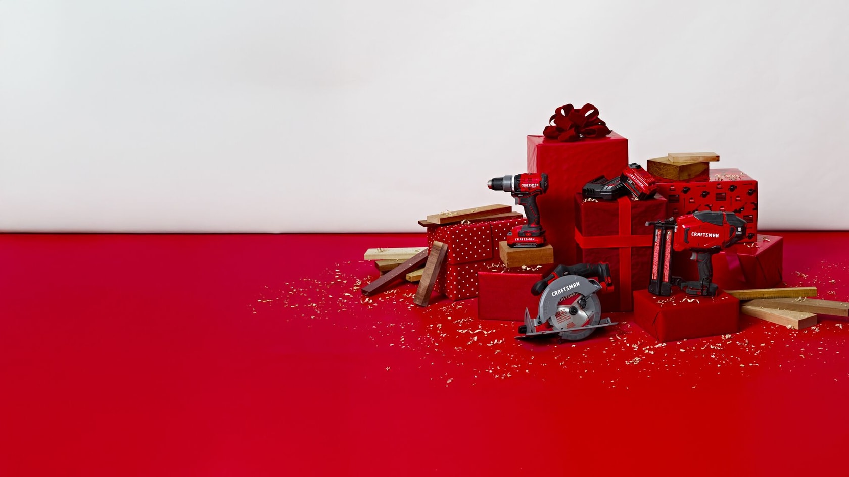 Image of Craftsman tools near Christmas gifts