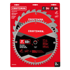 10 In Table Saw Blade 60 Tooth with 5/8 in Arbor (2 Pack)