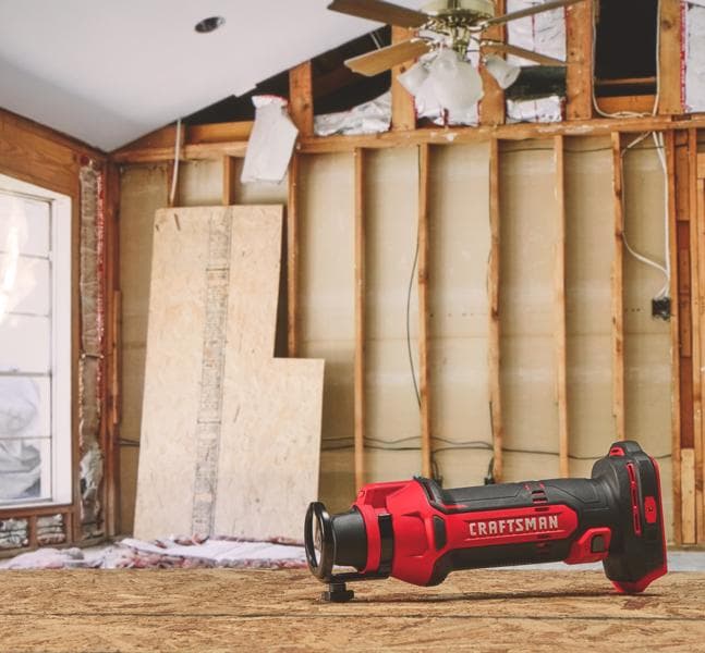 CRAFTSMAN V20* Cordless Drywall Cut-Out Tool (Tool Only) in Residential DIY Renovation Environment