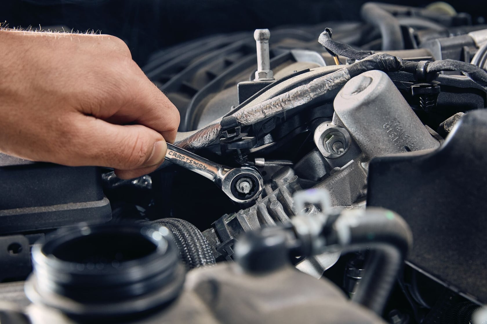 View of CRAFTSMAN Wrenches: Ratchet  being used by consumer