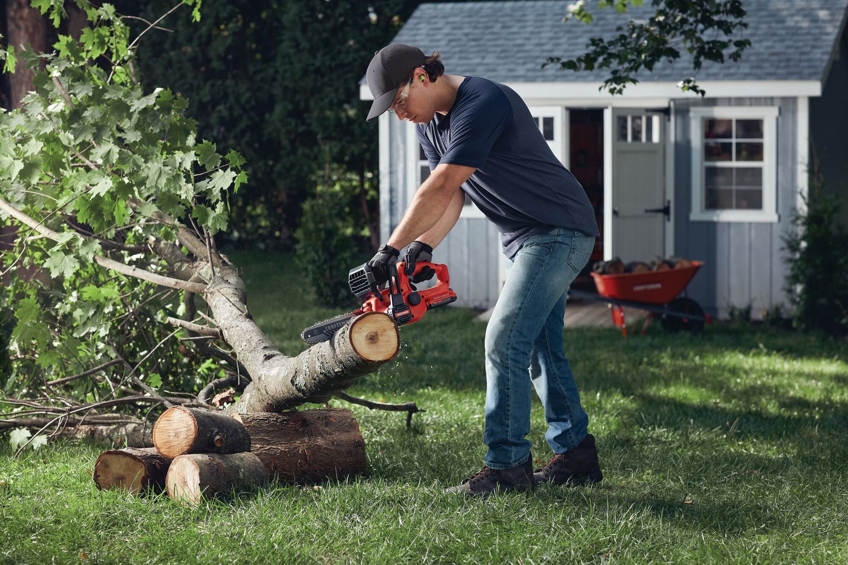 View of CRAFTSMAN Chain Saws  being used by consumer