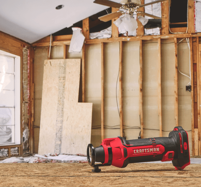 CRAFTSMAN V20* Cordless Drywall Cut-Out Tool (Tool Only) in Residential DIY Renovation Environment