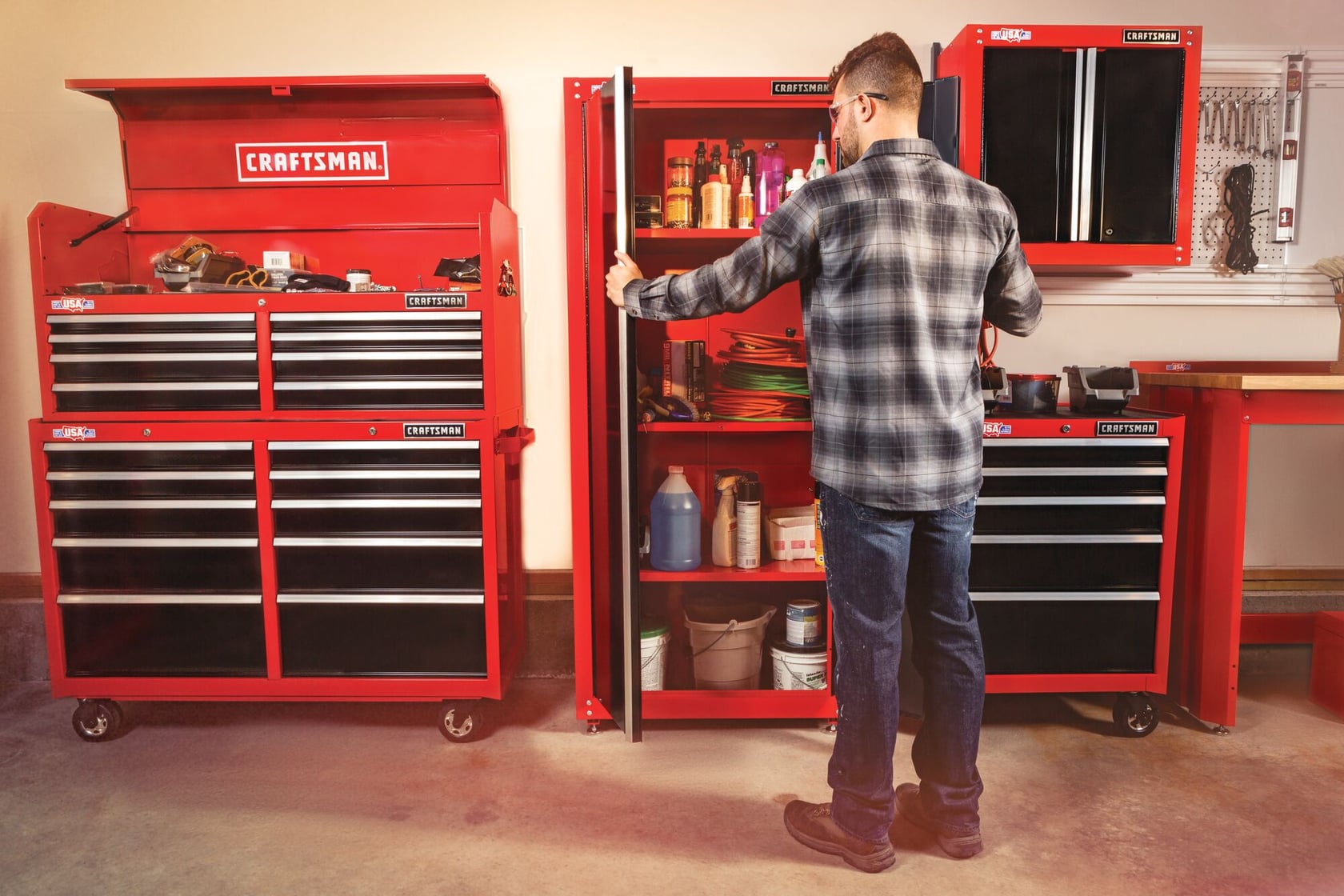 View of CRAFTSMAN Storage: Cabinets & Chests Rolling  being used by consumer
