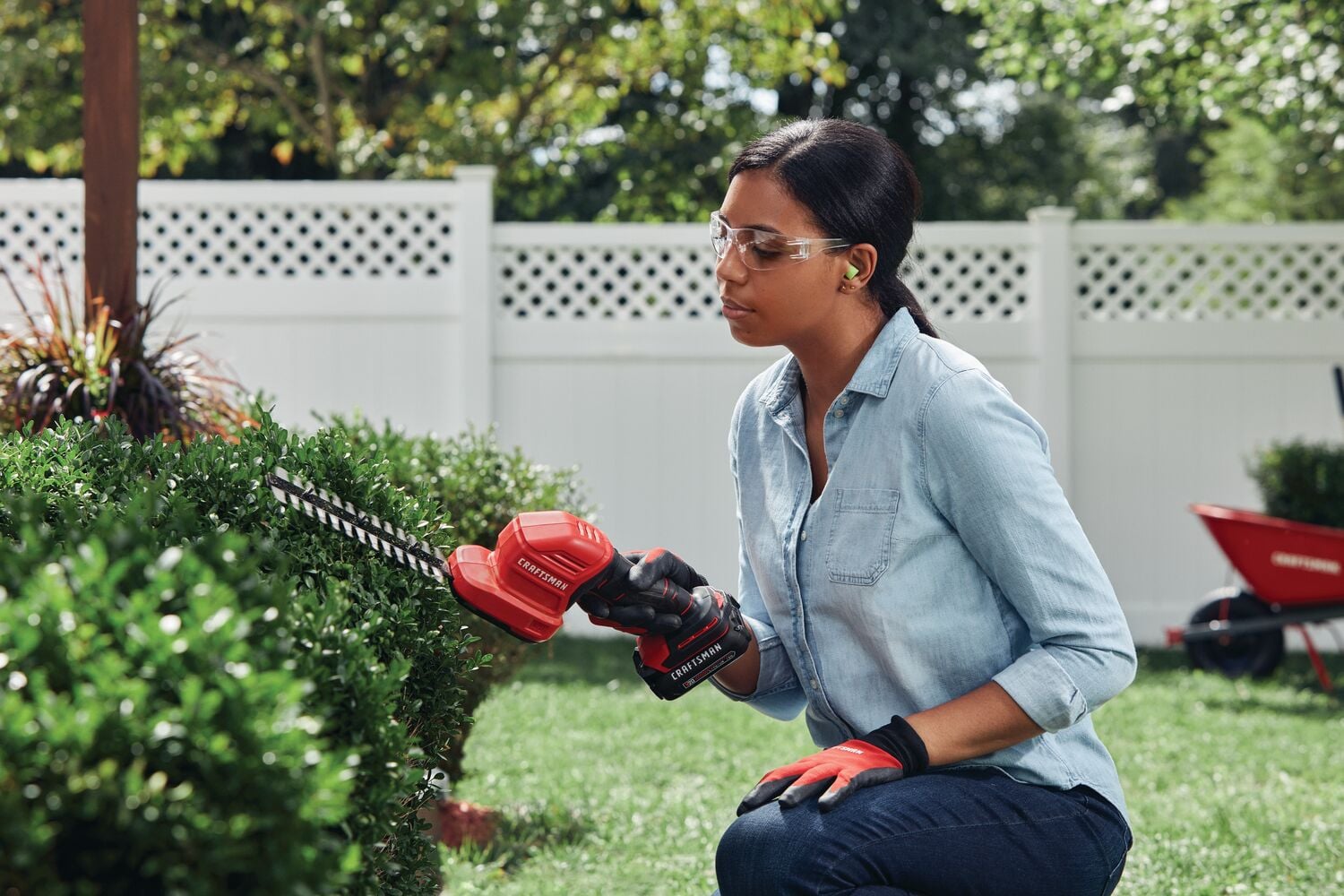 View of CRAFTSMAN Hedge Trimmers  being used by consumer