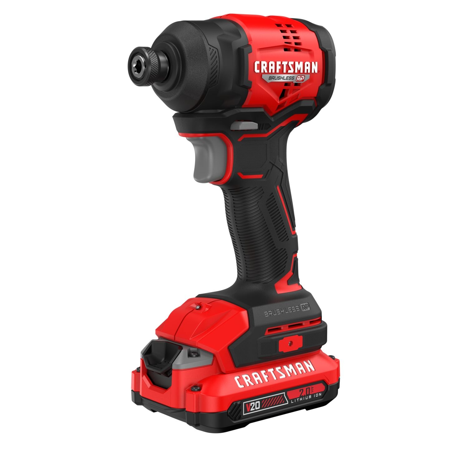 CRAFTSMAN BRUSHLESS RP™ V20* Impact Driver Kit Left Front Angle 