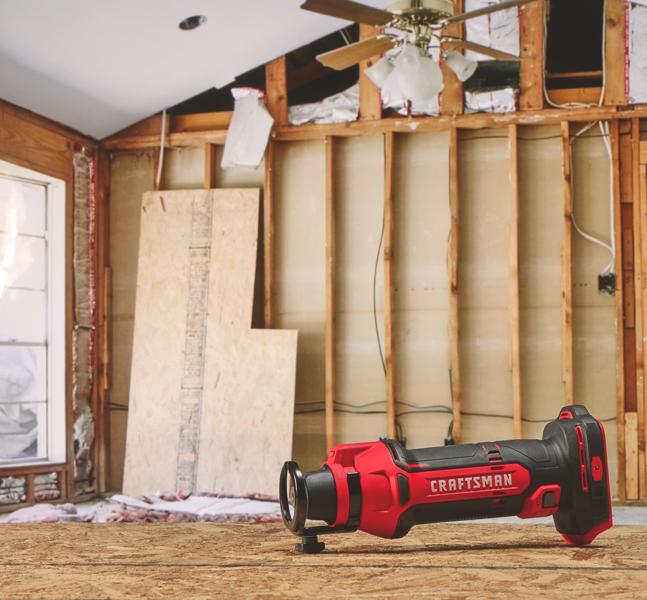 CRAFTSMAN V20* Cordless Drywall Cut-Out Tool (Tool Only) in Residential DIY Renovation Environment