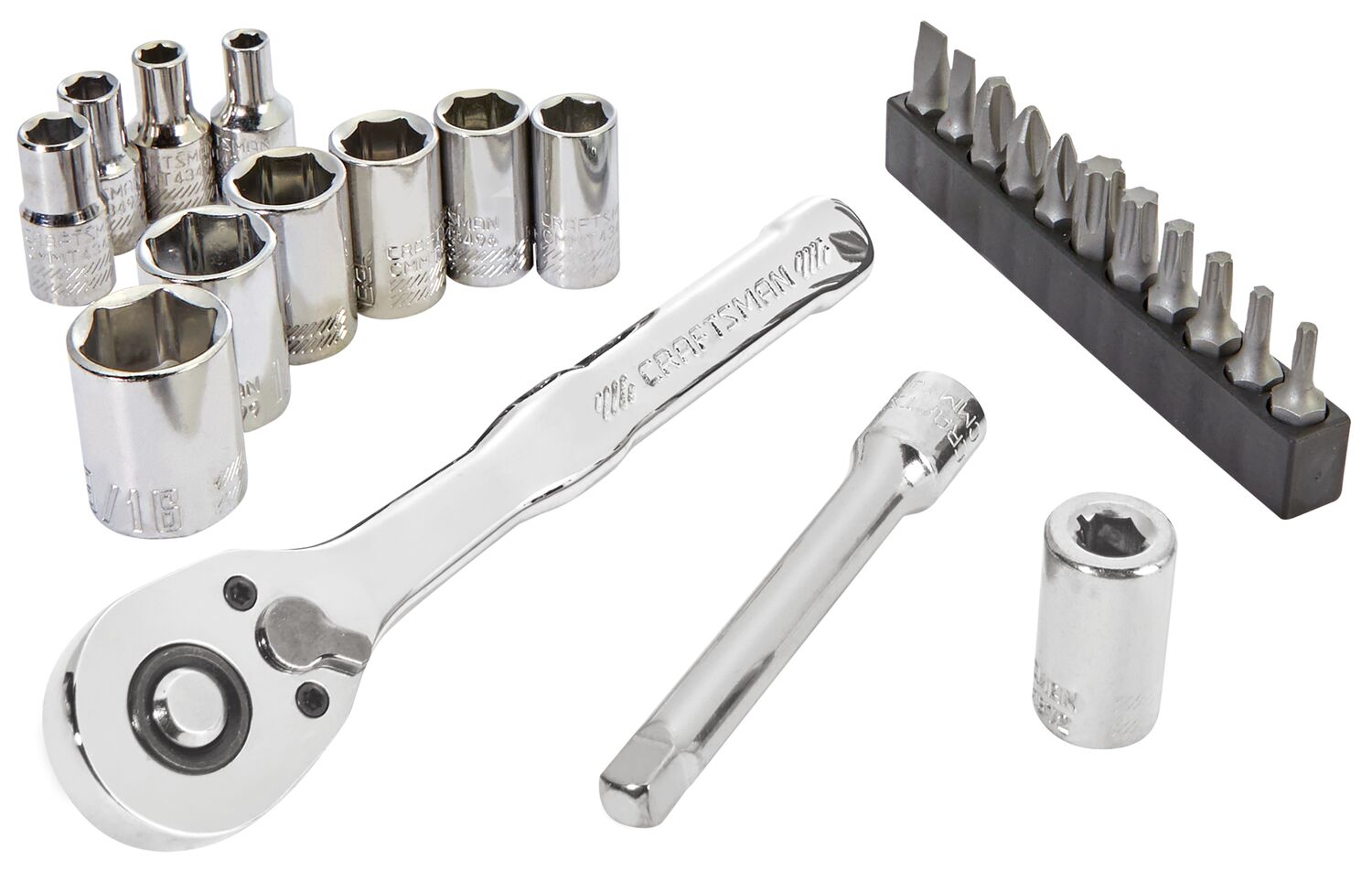 CRAFTSMAN Low Profile 24PC 1/4IN DR Nano Mech Set SAE LOW PRO view 1