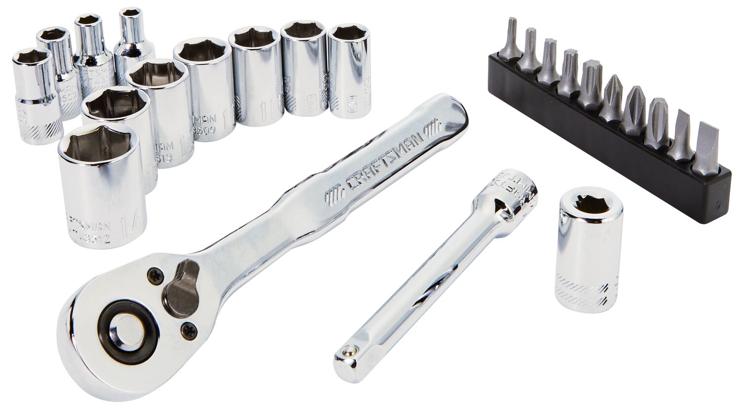 CRAFTSMAN Low Profile 24PC 1/4IN DR Nano Mech Set MM LOW PRO view 1