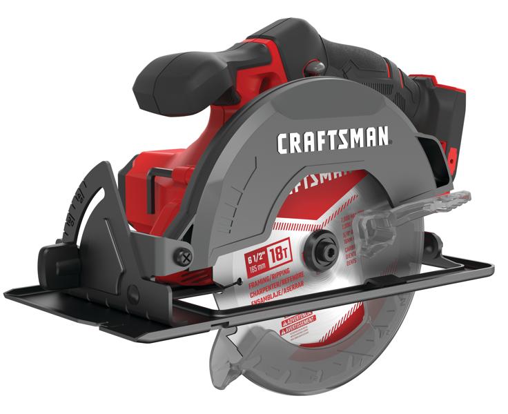 Left profile of 20 volt cordless 6 1 half inch circular saw.