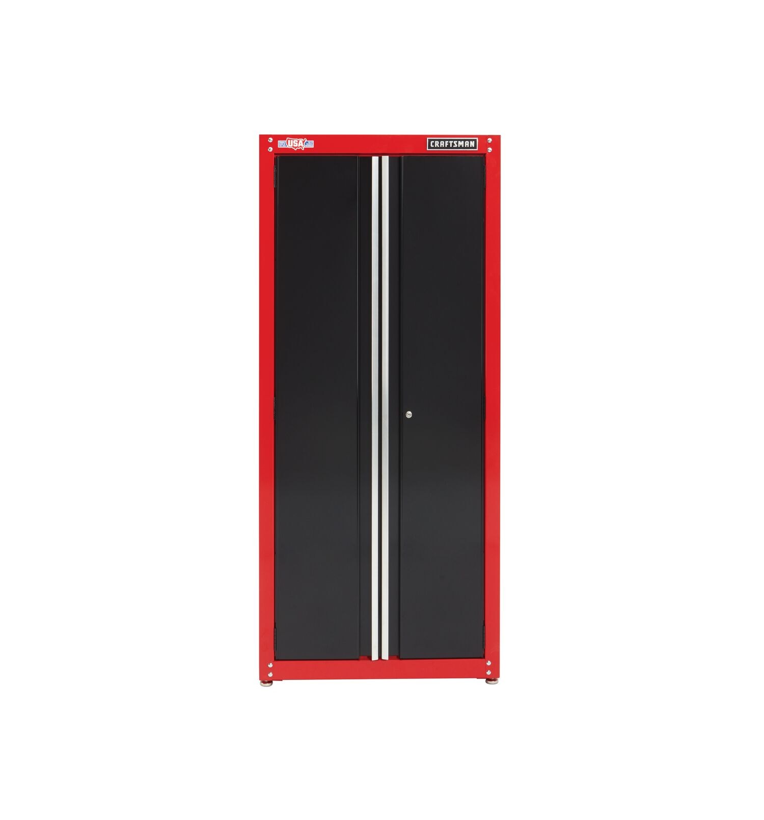 32 inch Wide freestanding tall garage storage cabinet.