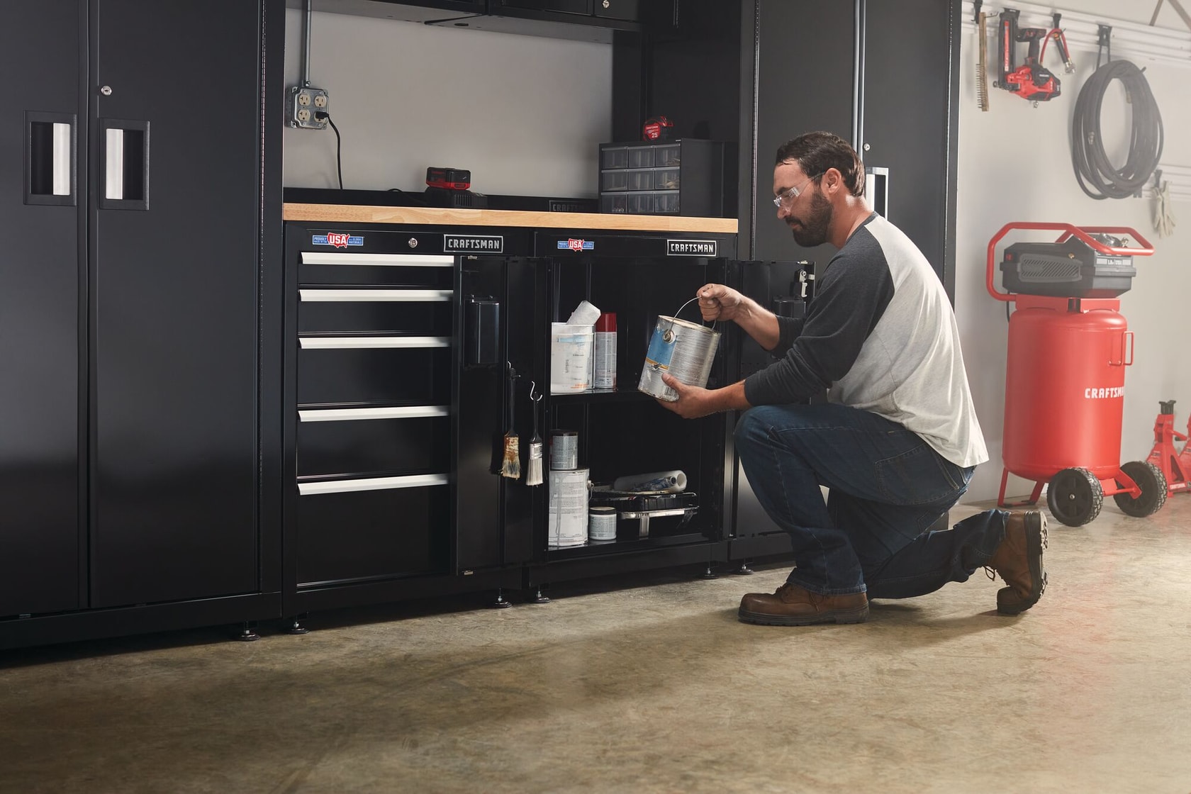 View of CRAFTSMAN Storage: Cabinets & Chests Rolling  being used by consumer