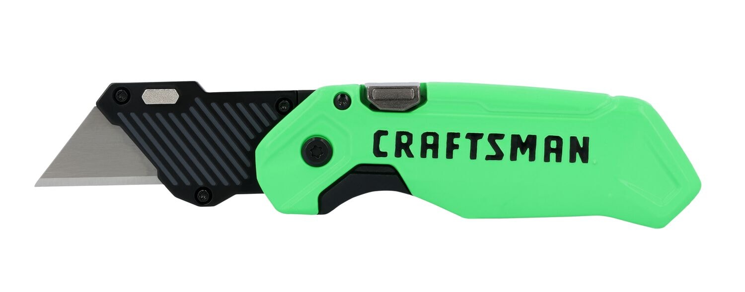 CRAFTSMAN CMHT10352 HiVis Folding Utility Knife w/ One Blade Storage beauty image