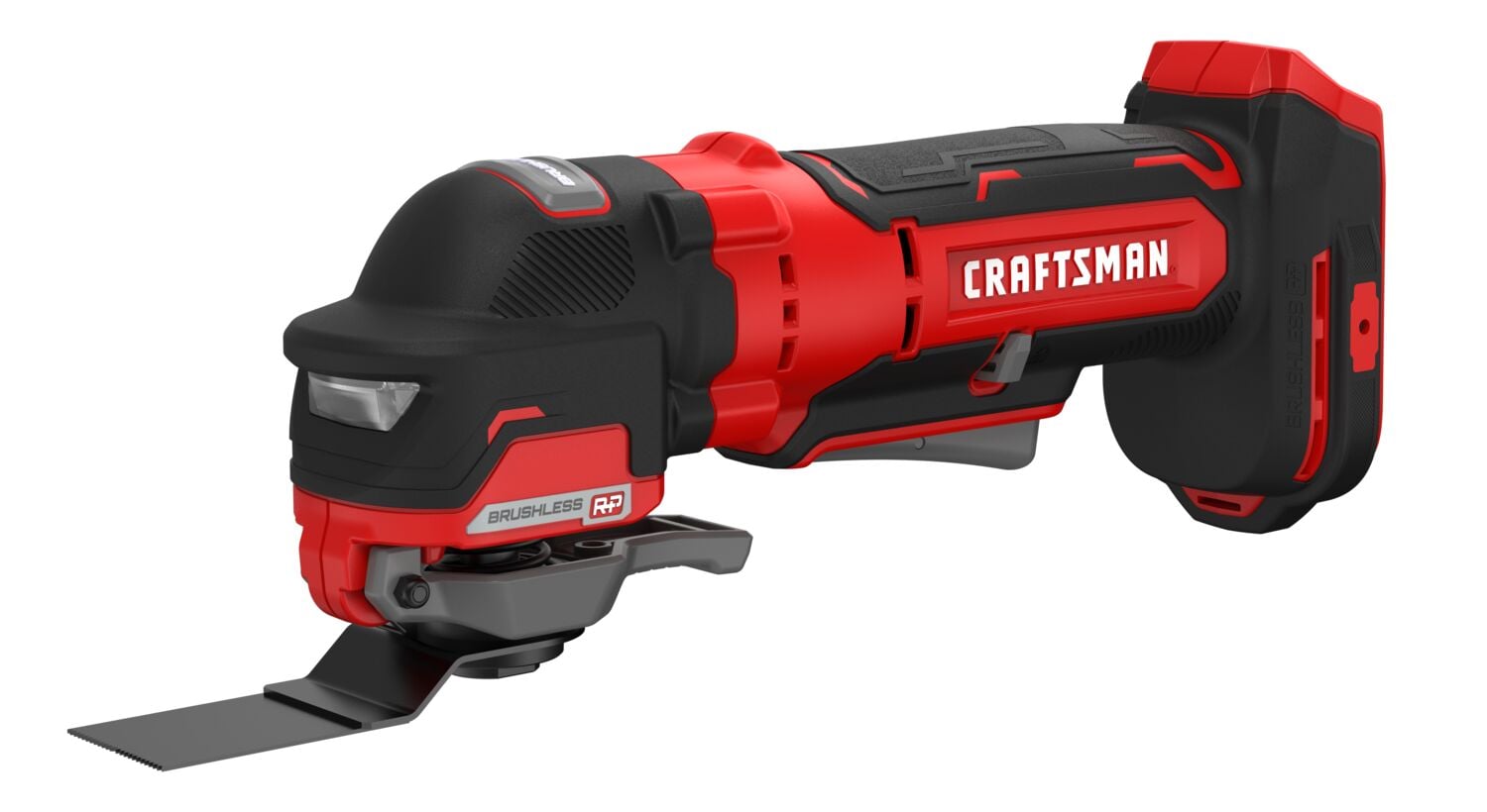 Craftsman cordless brushless oscillating tool CMCE530 white background beauty shot left angle.