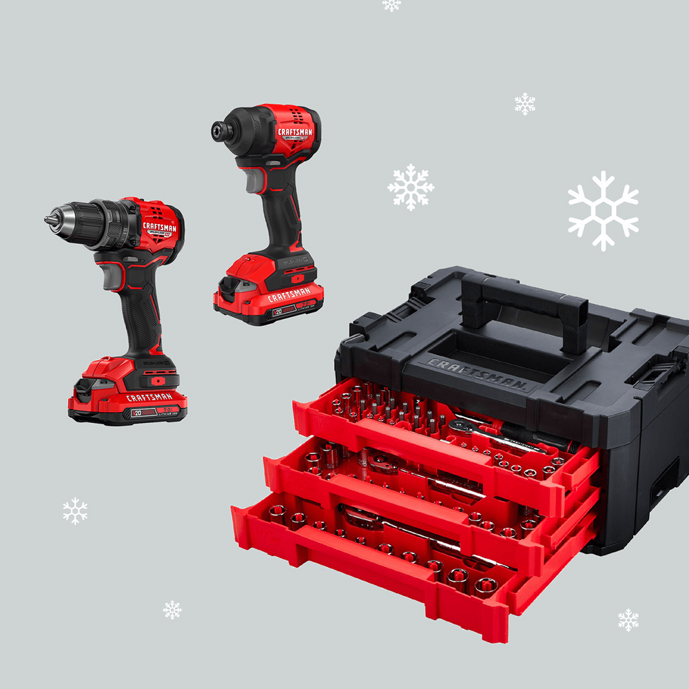 CRAFTSMAN drills and mech set with snowflakes