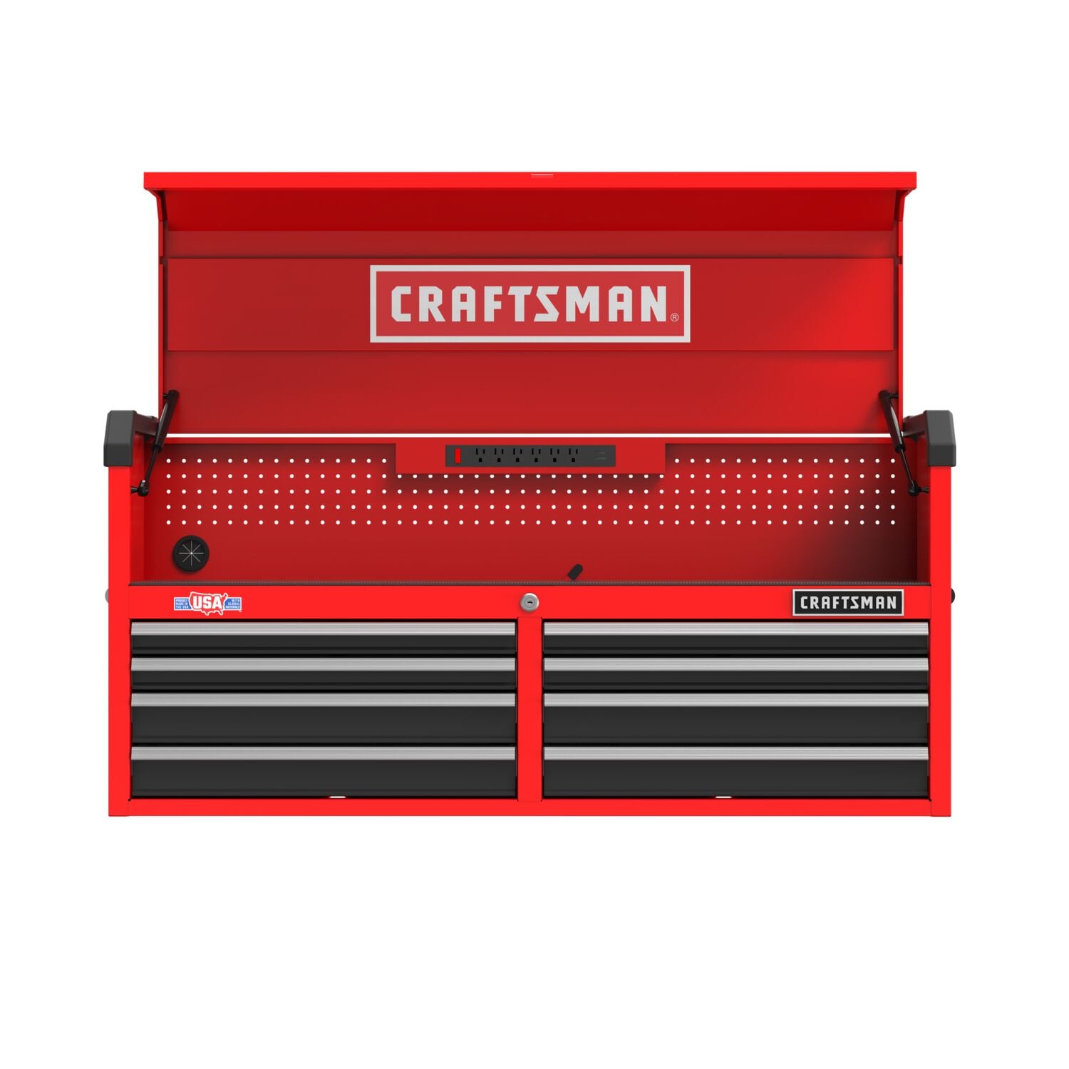 Craftsman red tool chest CMSTSL72254RB white background beauty shot front angle.