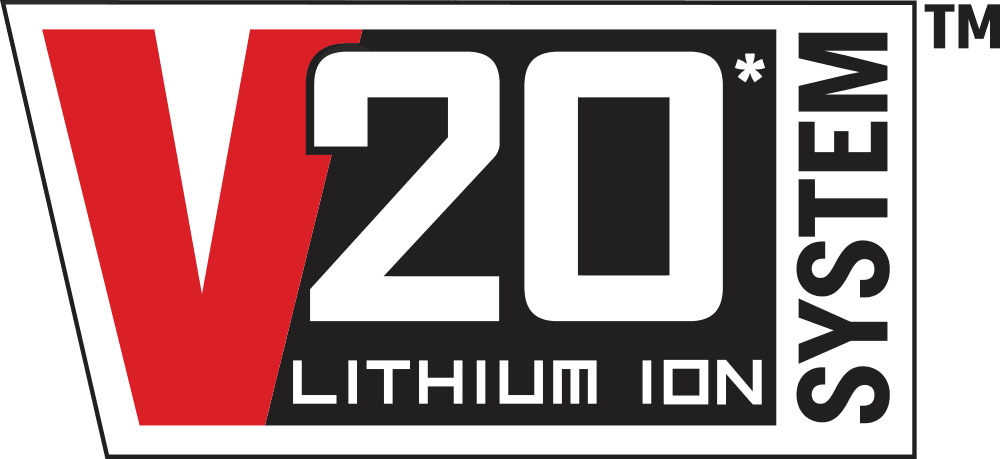 Photo of Craftsman V20 branding badge with red and black color, centered on white background, BrandWebsites SKU.