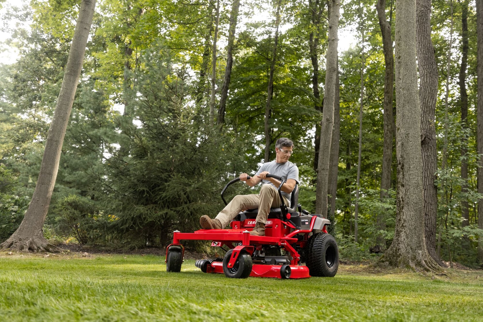 View of CRAFTSMAN Riding Mowers being used by consumer