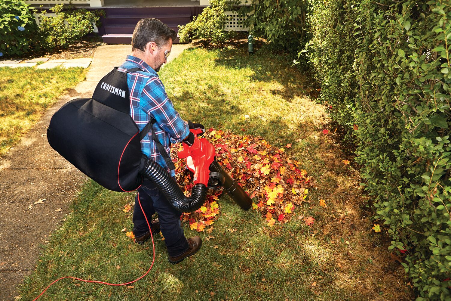 View of CRAFTSMAN Leaf Blowers being used by consumer