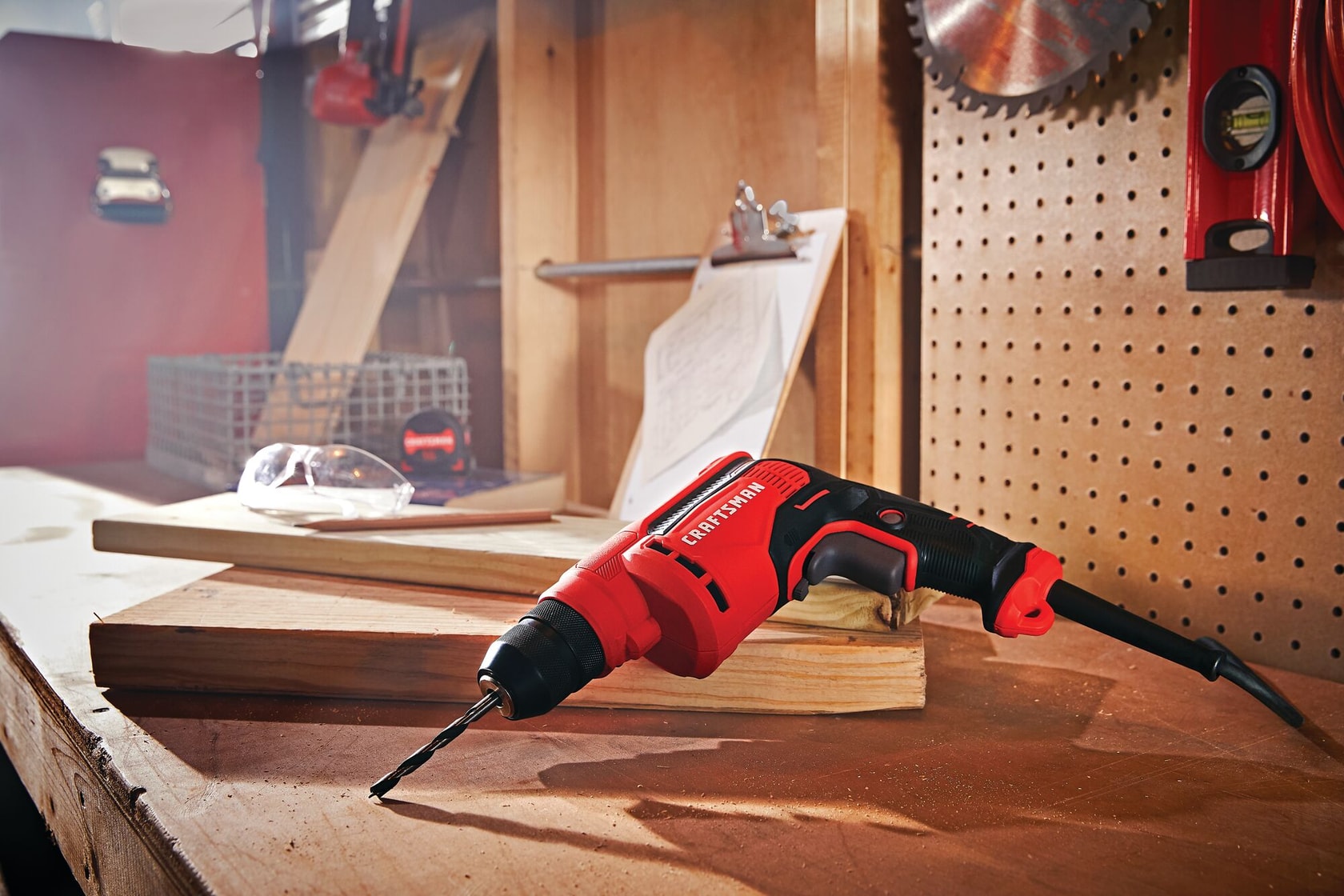 7 amp three eighth inch drill cum driver at a work shop.