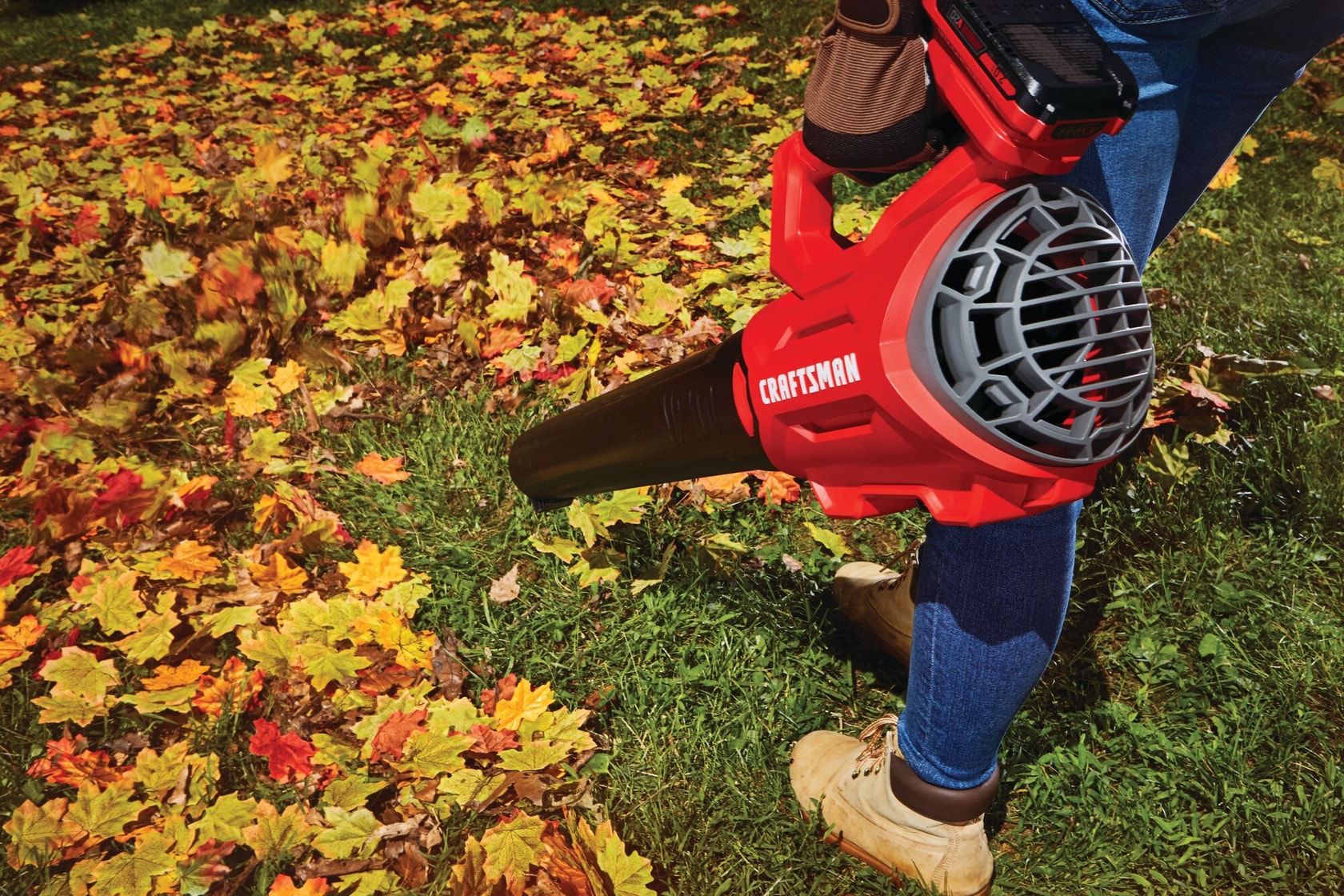 View of CRAFTSMAN Leaf Blowers being used by consumer