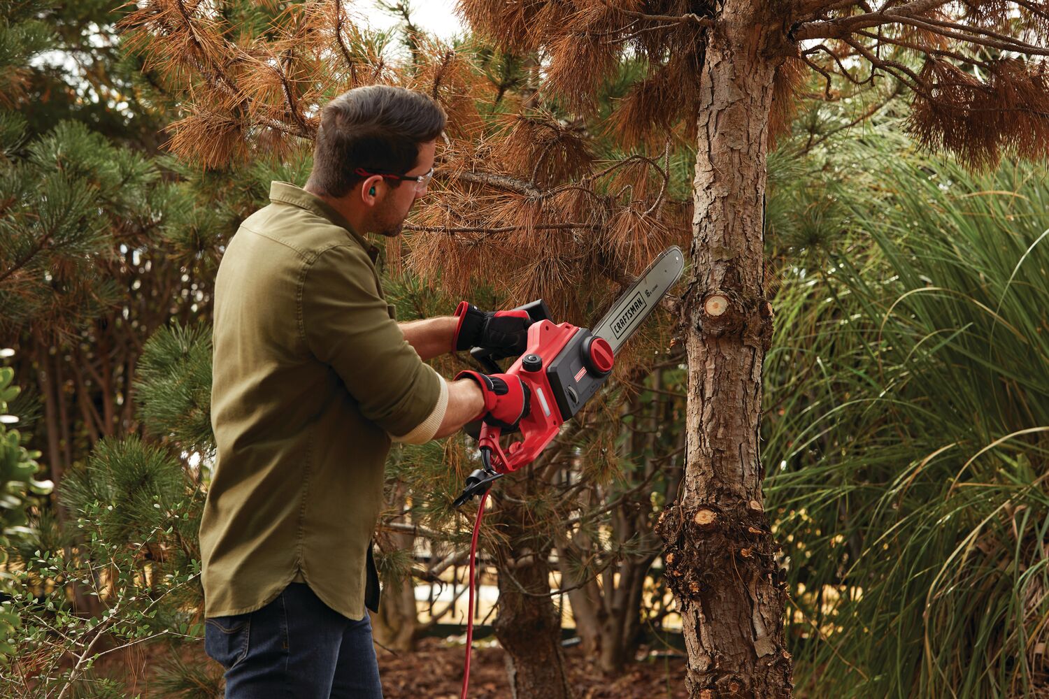 View of CRAFTSMAN Chain Saws being used by consumer