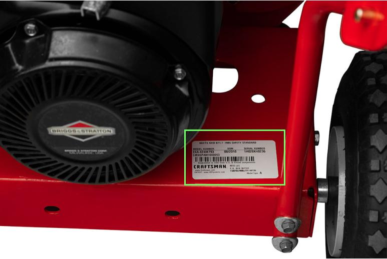 Model number locations