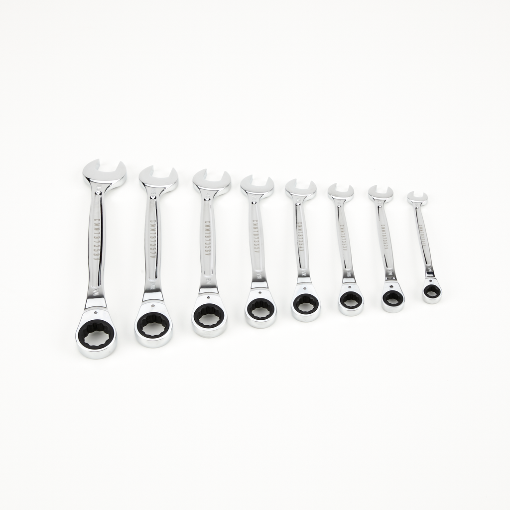 V-Series™ XXL SAE Ratcheting Single Flex Head Double Box End Wrench Set (7 pc)