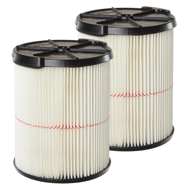 Red Stripe General Purpose Wet Dry Vacuum Replacement Filter for 5 to 20 Gallon Shop Vacuums, 2-Pack