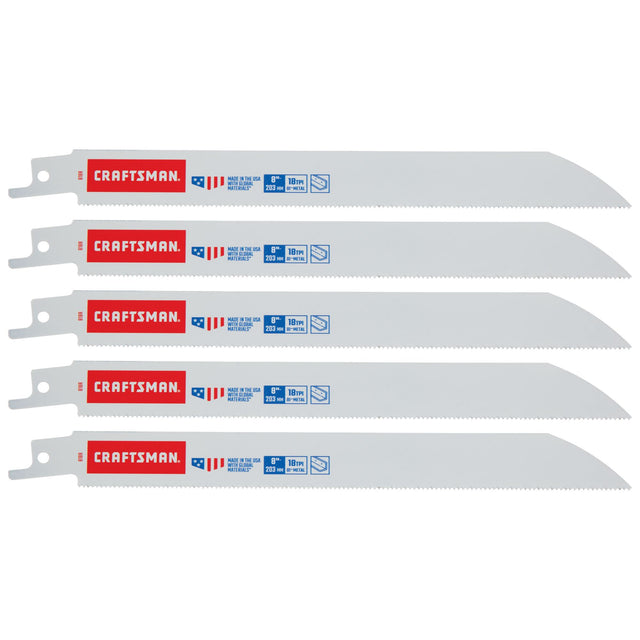 8-In. 18 Tpi Reciprocating Saw Blades (5 Pk.)