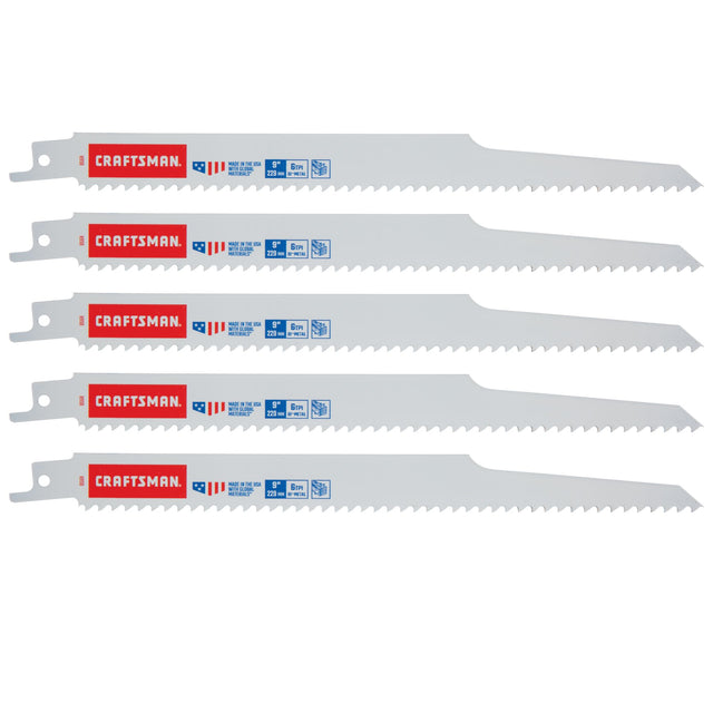 9-In. 6 Tpi Reciprocating Saw Blades (5 Pk.)