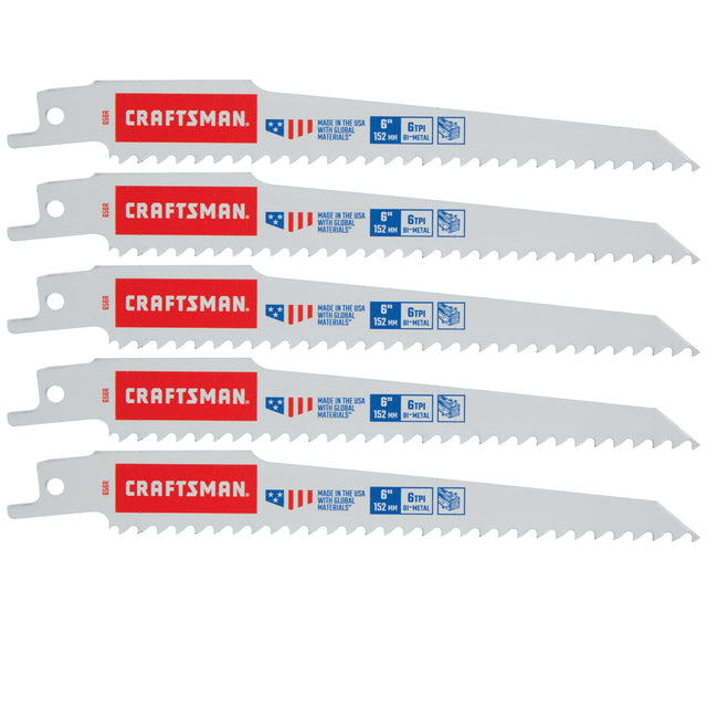 6-In. 6 Tpi Reciprocating Saw Blades (5 Pk.)