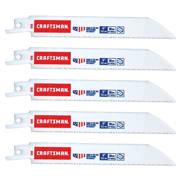 6-In. 18 Tpi Reciprocating Saw Blades (5 Pk.)