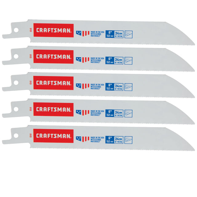 6-In. 24 Tpi Reciprocating Saw Blade (5 Pk.)