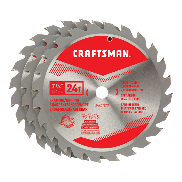 7-1/4-Inch Miter Saw Blade, 24-Tooth, 3-Pack