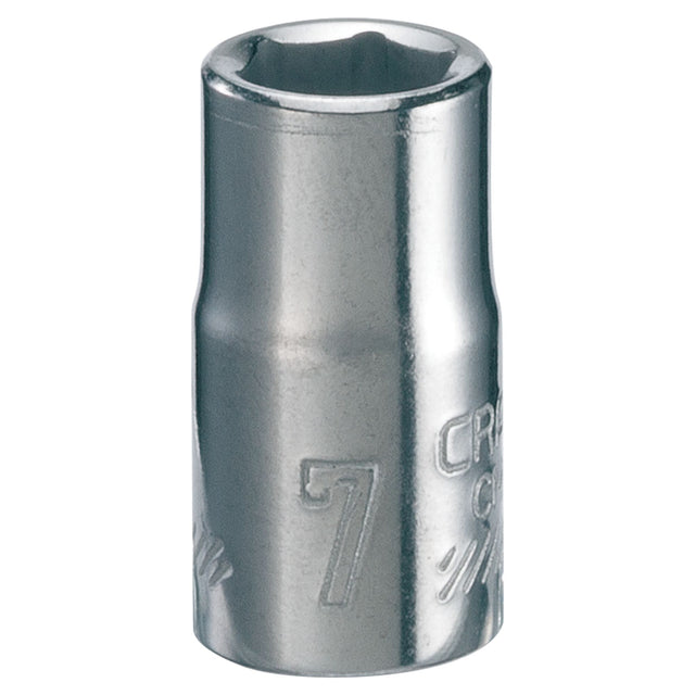 1/4-in Drive 7mm 6 Point Shallow Socket