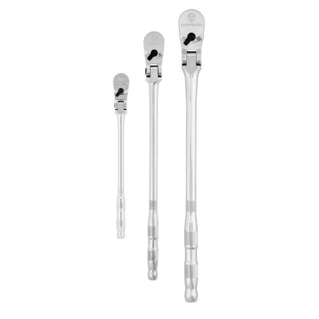 V-Series™ 1/4 in, 3/8 in, and 1/2 in Drive Long Flex Head Ratchet (3 PK)
