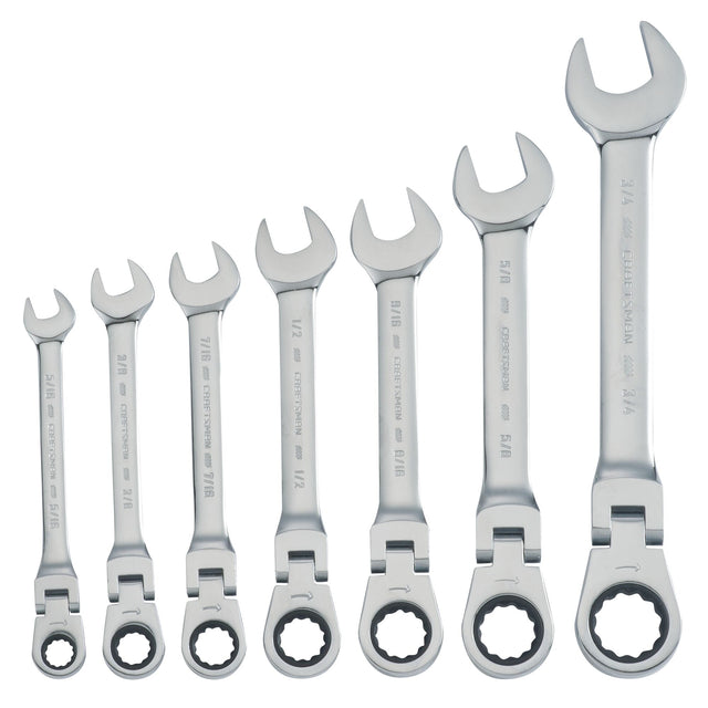 SAE Flex Head Ratchet Wrench Set (7 pc)