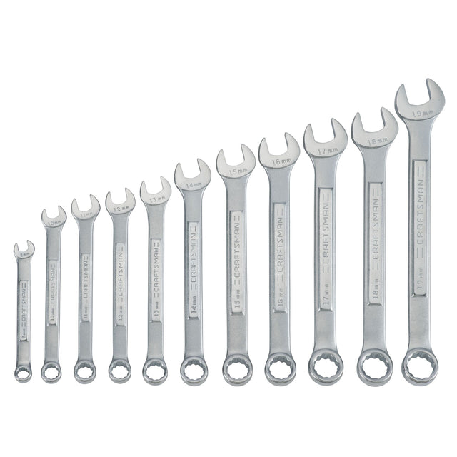 Metric Raised-Panel Combination Wrench Set (11 pc)