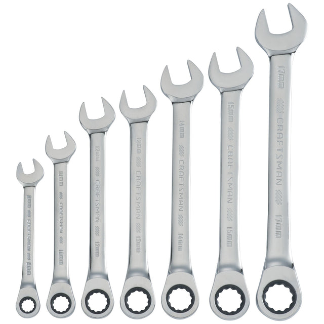 Metric Ratcheting Combination Wrench Set (7 pc)