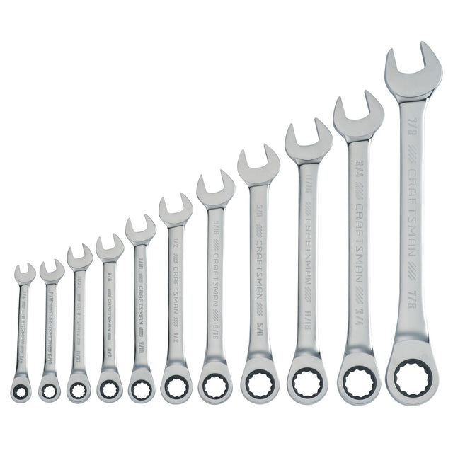 SAE Ratcheting Combination Wrench Set (11 pc)