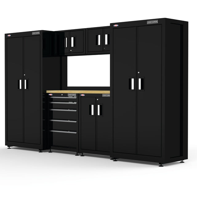 126 in-Wide Welded Metal Storage Suite With Cabinet and Drawer Storage (7 pc)